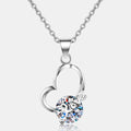 2 Carat Moissanite Heart 925 Sterling Silver Necklace 1