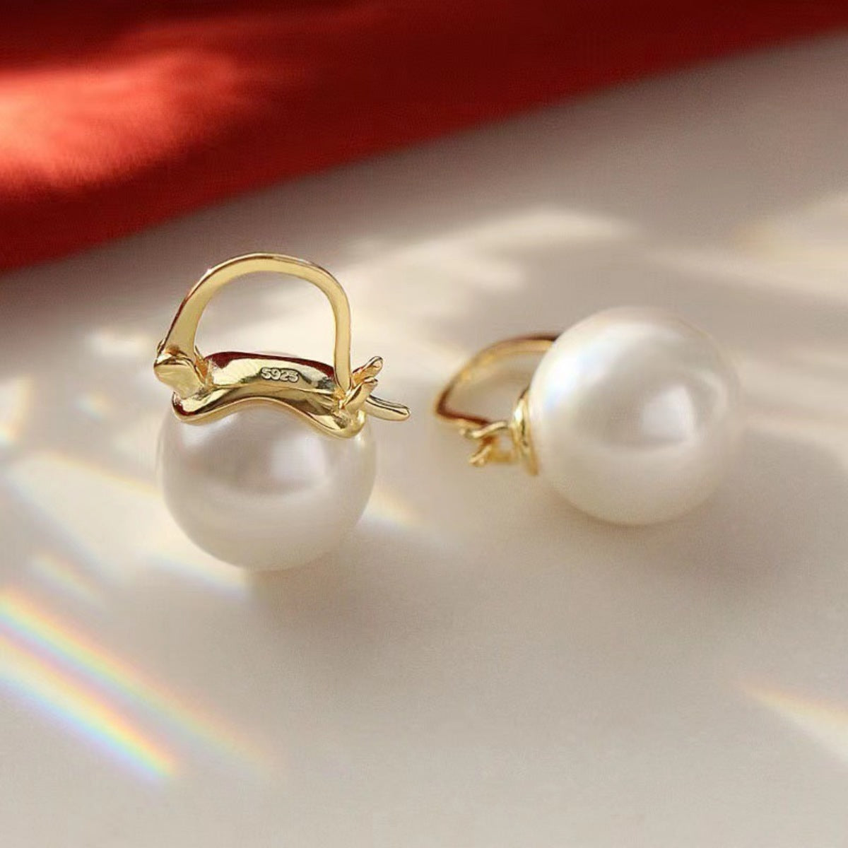 18K Gold-Plated Pearl Earrings 4