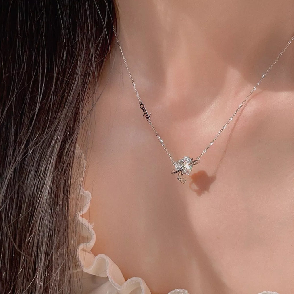 925 Sterling Silver Zircon Heart Necklace 4