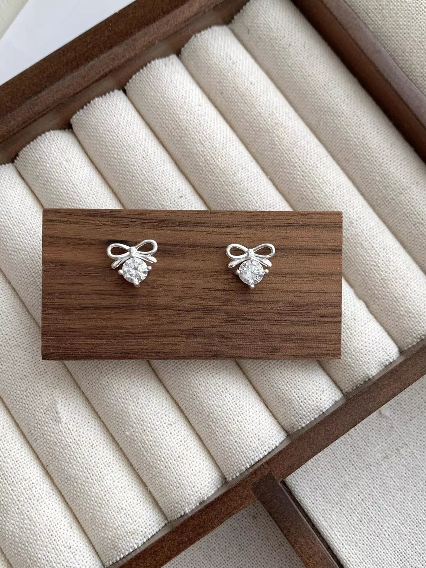 Bowknot Stud Earrings 925 sterling silver 5