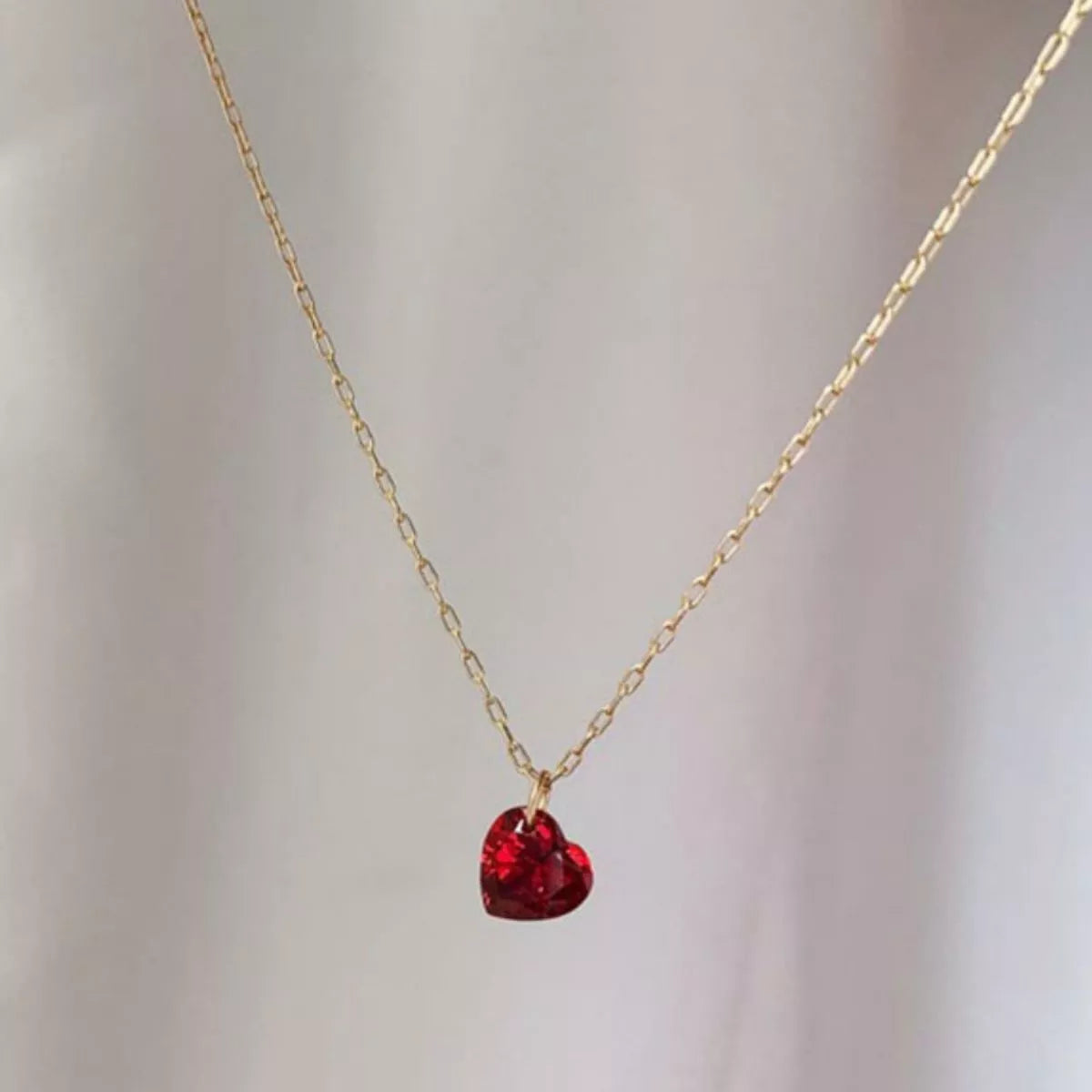 925 Sterling Silver Zircon Heart Necklace 4