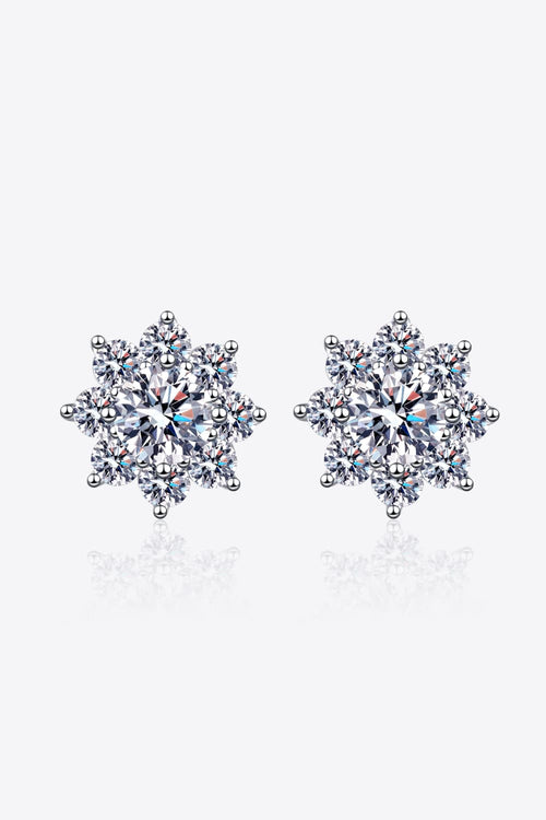 1 Carat Moissanite 925 Sterling Silver Flower Earrings 1