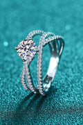 1 Carat Moissanite Crisscross Ring 1