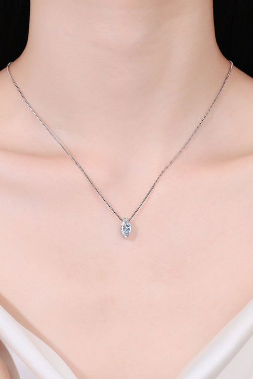 1 Carat Moissanite 925 Sterling Silver Necklace  2