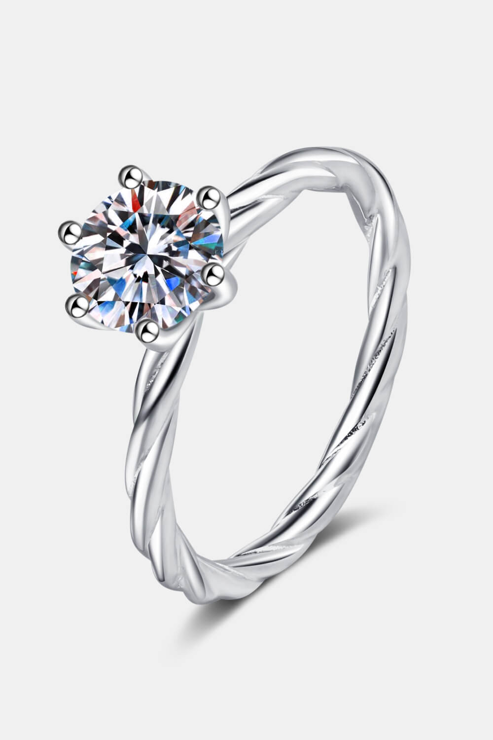 1 Carat Moissanite 6-Prong Twisted Ring 1