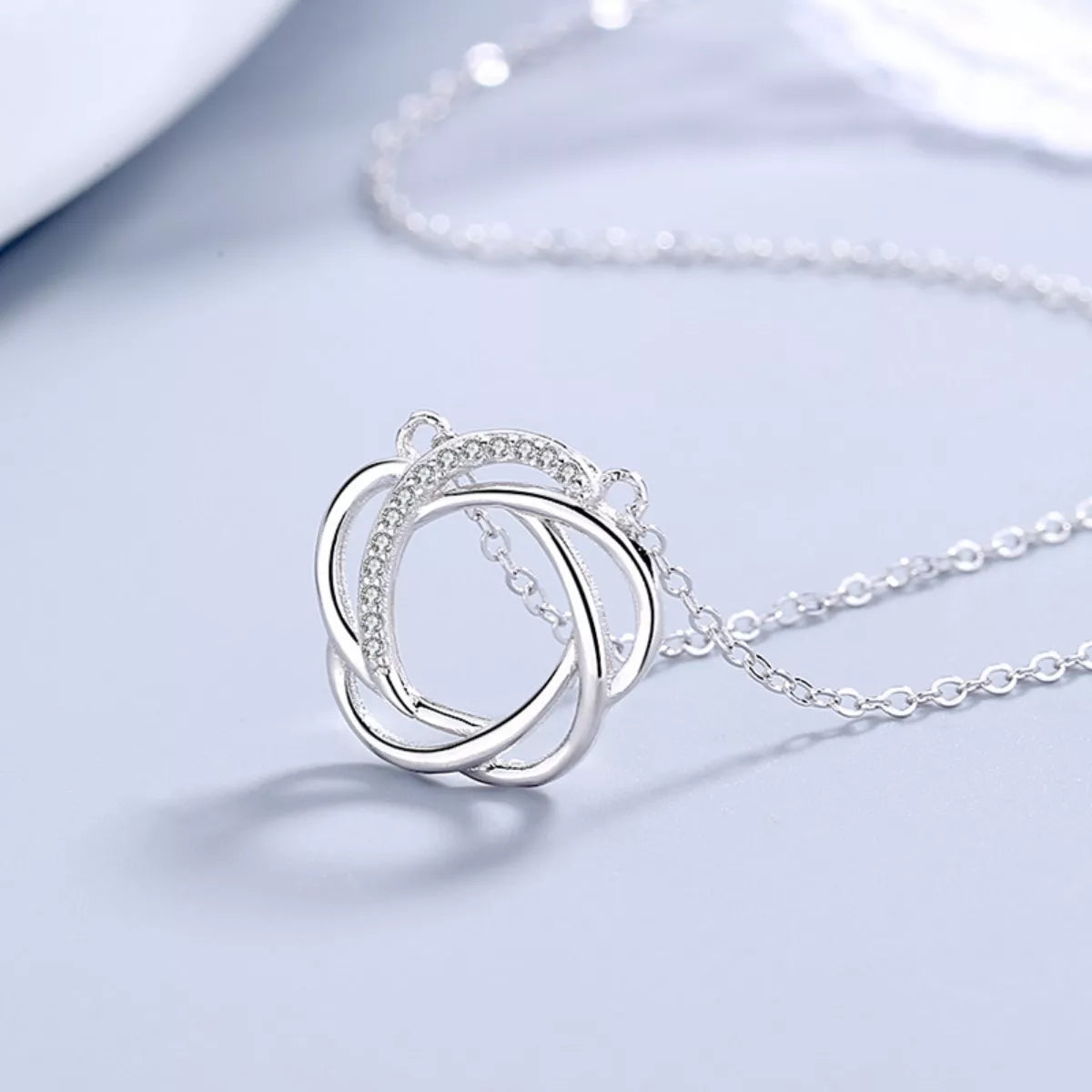 925 Sterling Silver Zircon Pendant Necklace 1