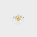 Flower Shape Zircon Platinum-Plated 925 Sterling Silver Ring 2