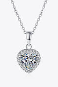 1 Carat Moissanite Heart Pendant Chain Necklace. 1
