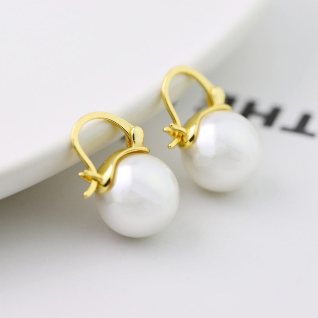 18K Gold-Plated Pearl Earrings 8