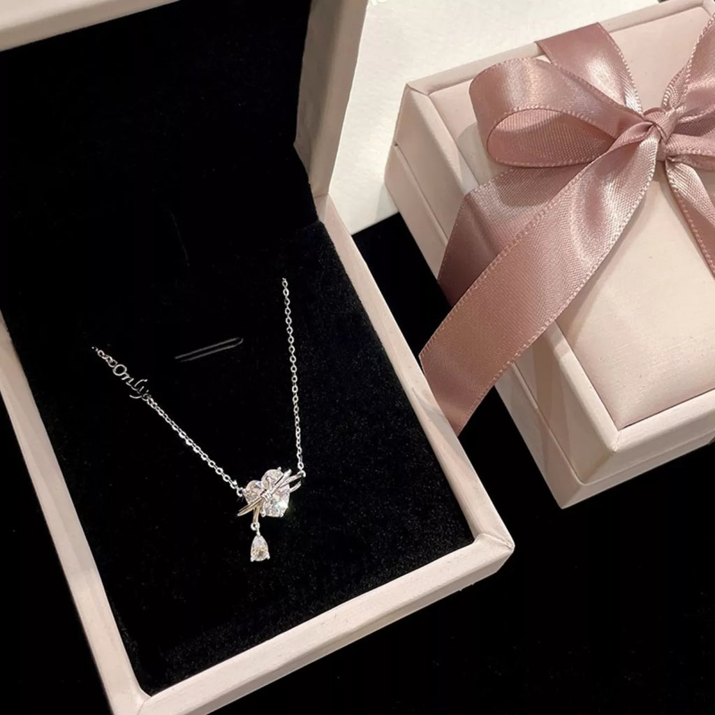 925 Sterling Silver Zircon Heart Necklace 3