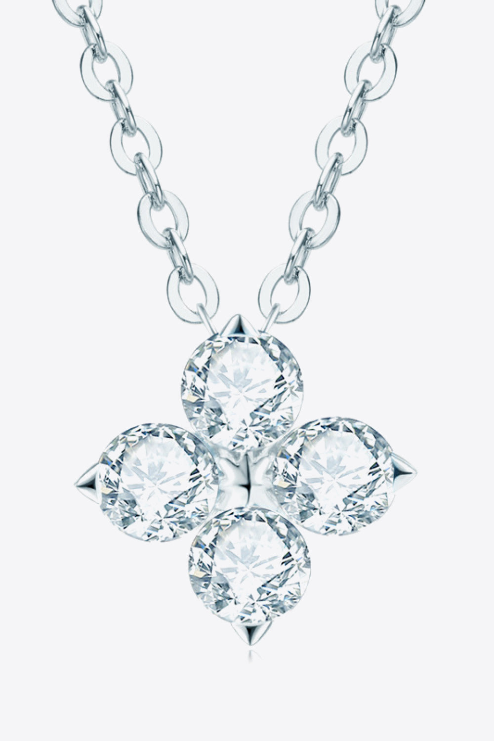 Moissanite Four Leaf Clover Pendant Necklace 7