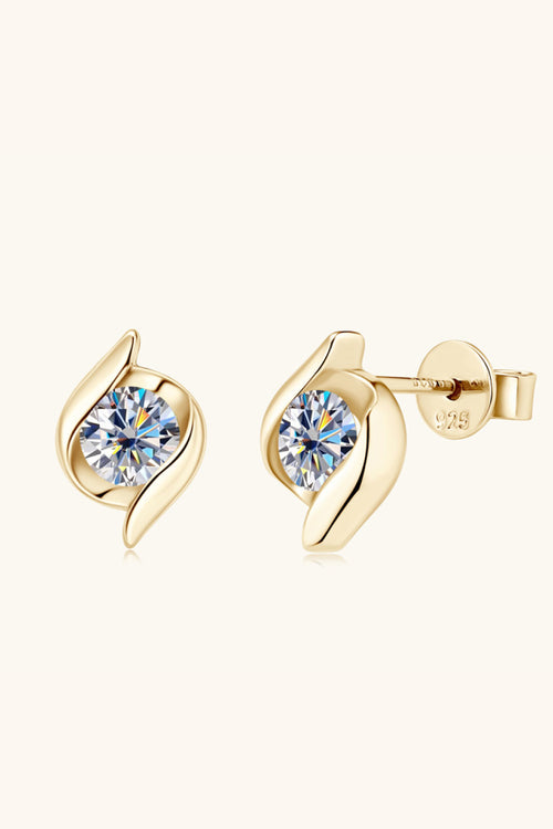 1 Carat Moissanite 925 Sterling Silver Stud Earrings 1