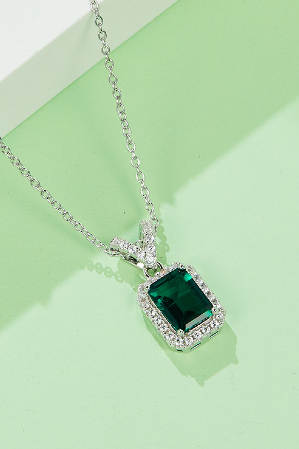 Adored 1.25 Carat Lab-Grown Emerald Pendant Necklace 4
