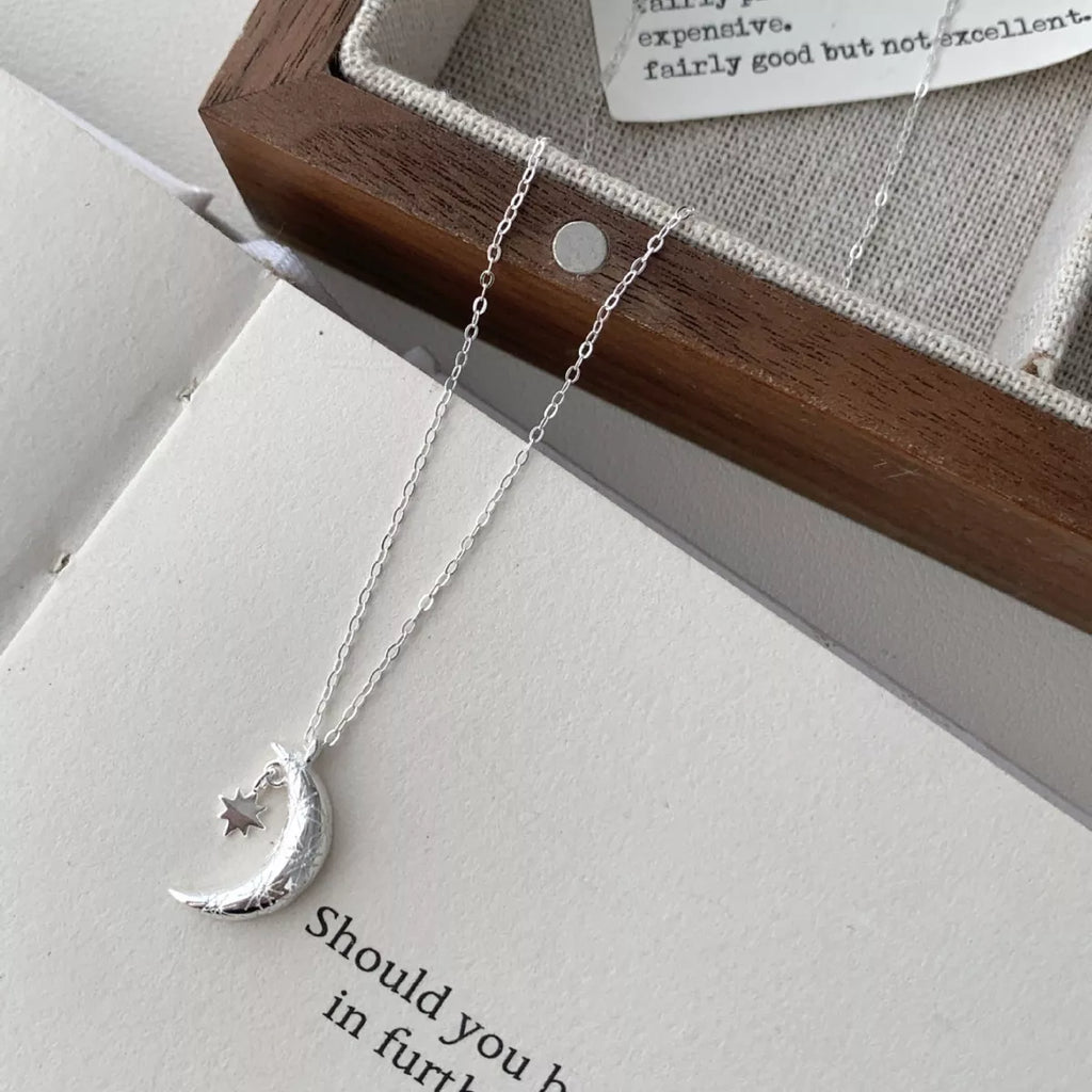 925 Sterling Silver Star Moon Necklace 5