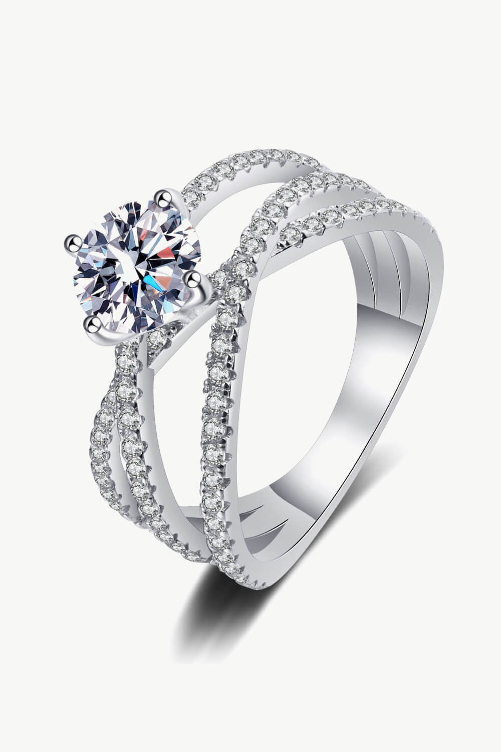 1 Carat Moissanite Crisscross Ring 4