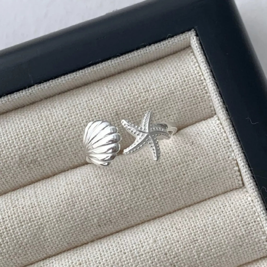 Starfish & Seashell Open Ring 4