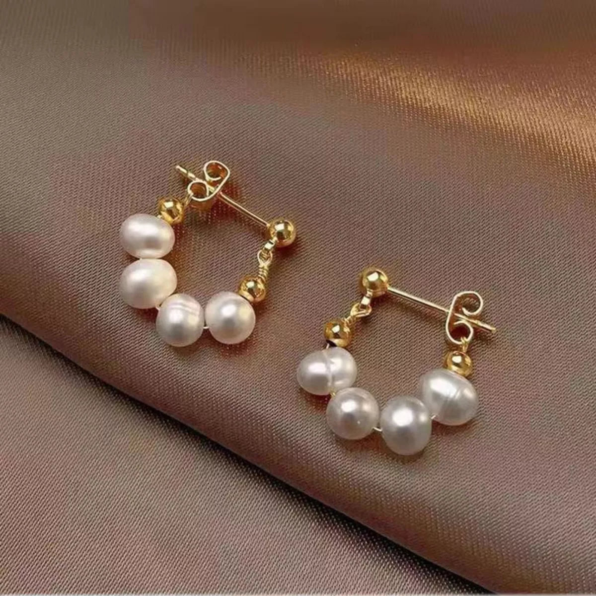Freshwater Pearl Hoop Earrings 5