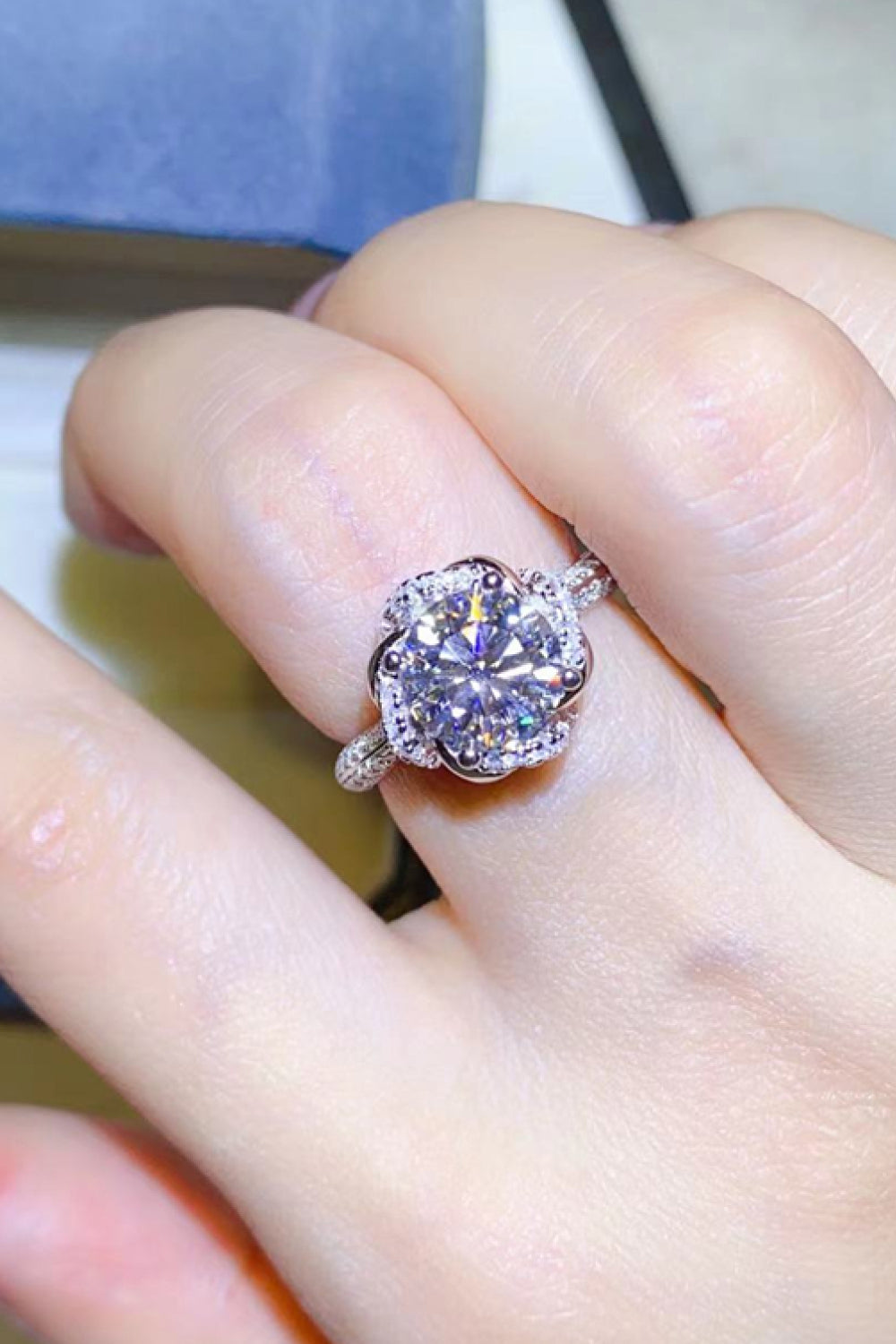 2 Carat Moissanite 925 Sterling Silver Ring 1