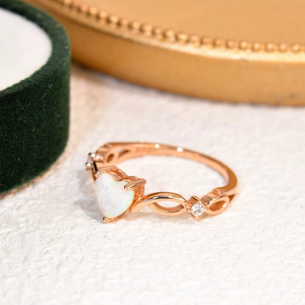 925 Sterling Silver Zircon Heart Ring 13