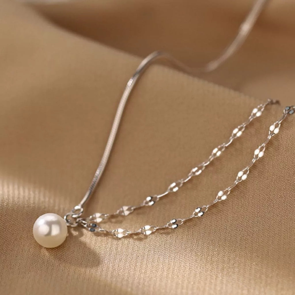 Pearl Pendant Layered Necklace 5