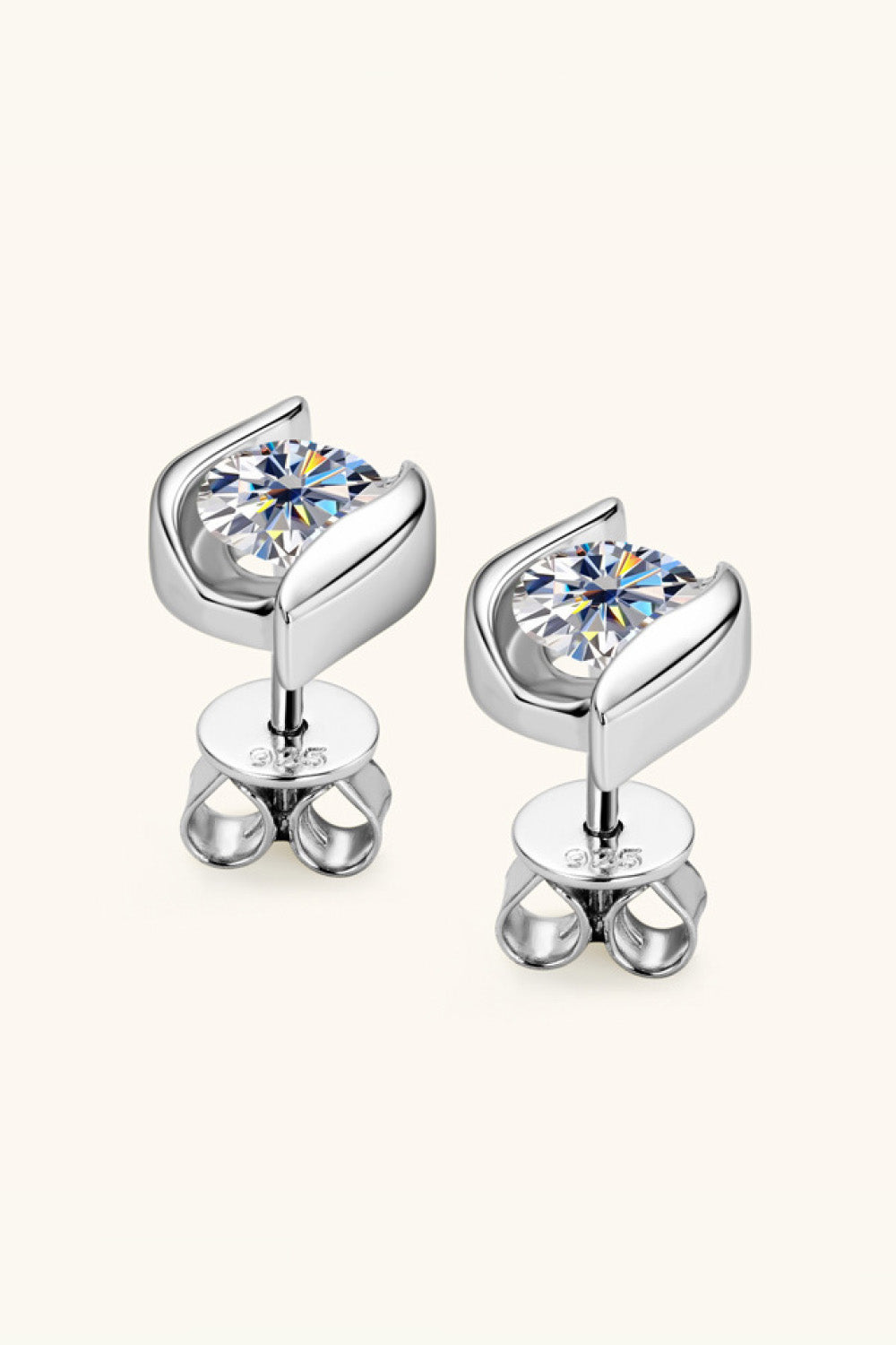 1 Carat Moissanite 925 Sterling Silver Stud Earrings 4