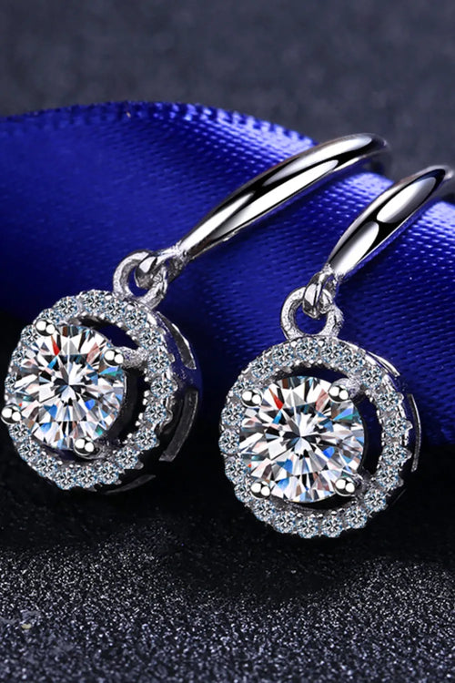 1 Carat Moissanite 925 Sterling Silver Drop Earrings 2