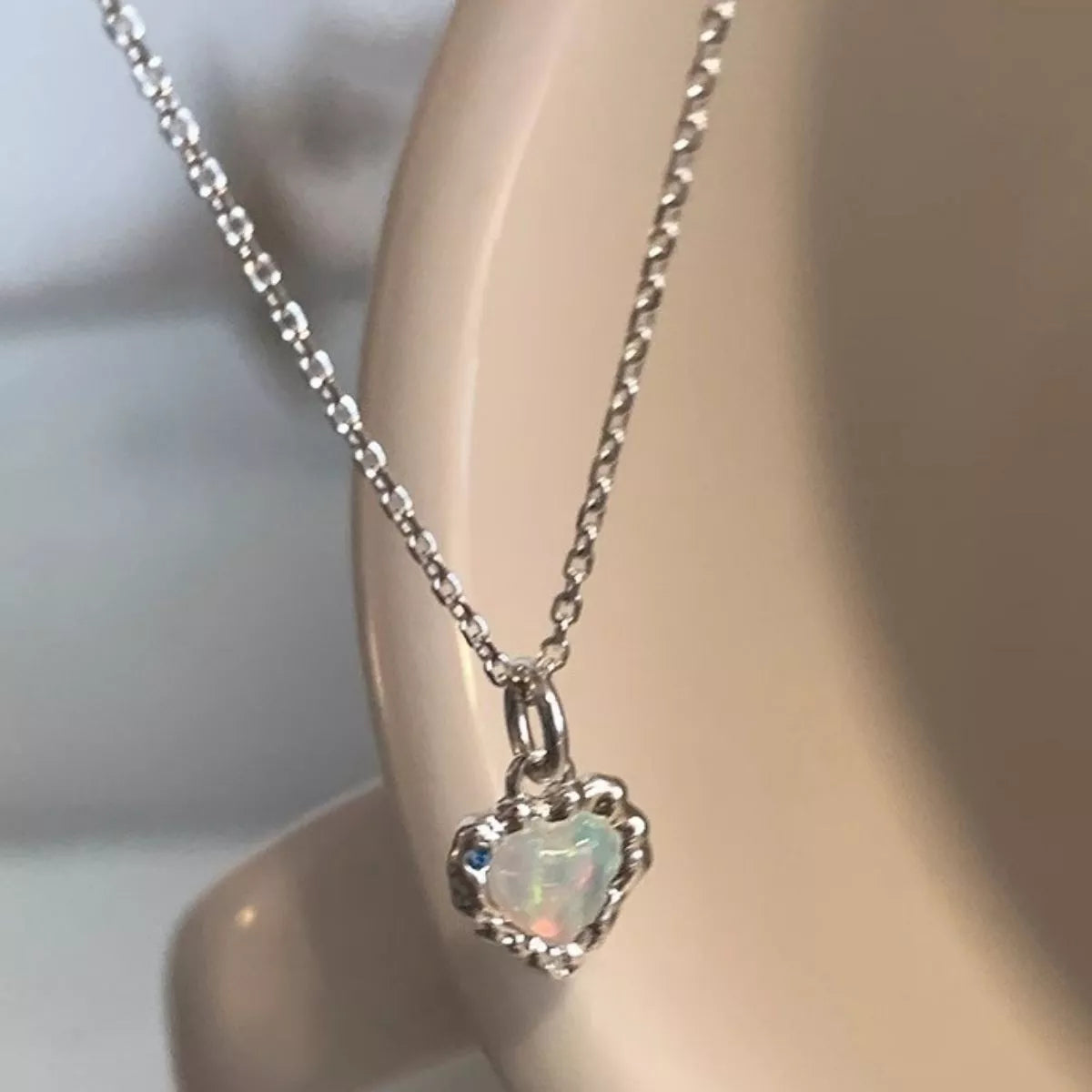 925 Sterling Silver Zircon Heart Necklace 3