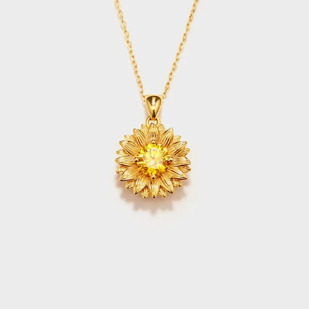 Sunflower Shape 18K Gold-Plated Pendant Necklace 2