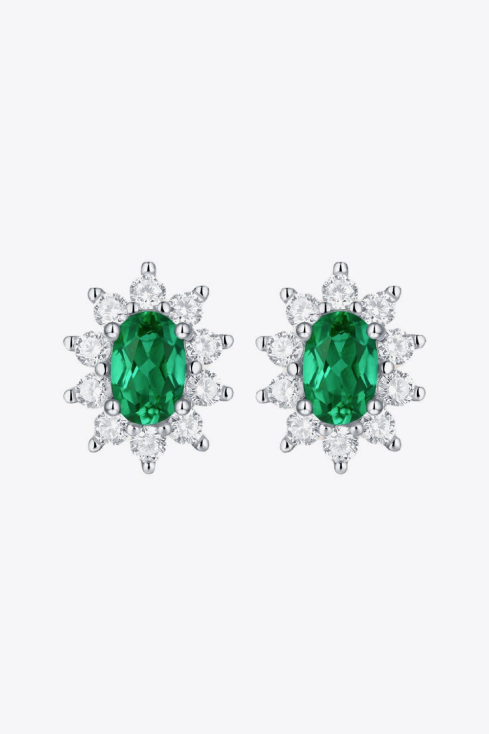 1 Carat Lab-Grown Emerald Stud Earrings 4