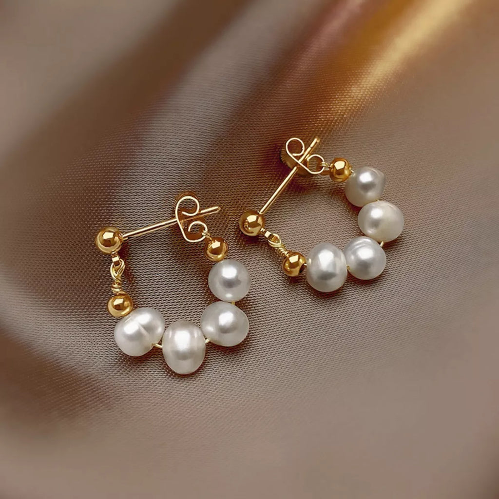 Freshwater Pearl Hoop Earrings 1