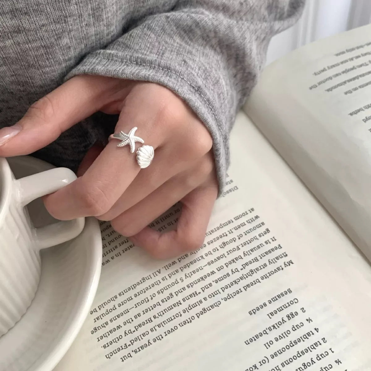 Starfish & Seashell Open Ring 2