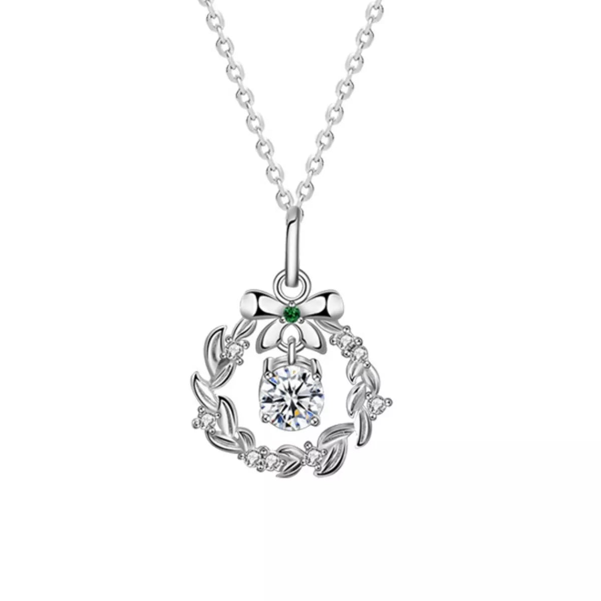 925 Sterling Silver Moissanite Pendant Necklace 4