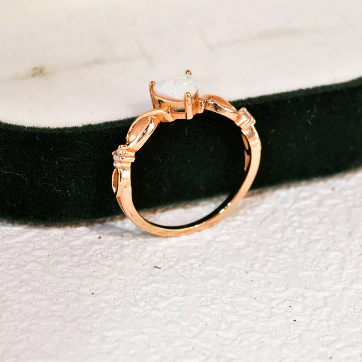 925 Sterling Silver Zircon Heart Ring 12