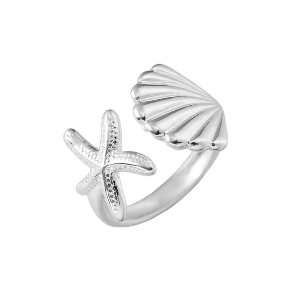 Starfish & Seashell Open Ring 6