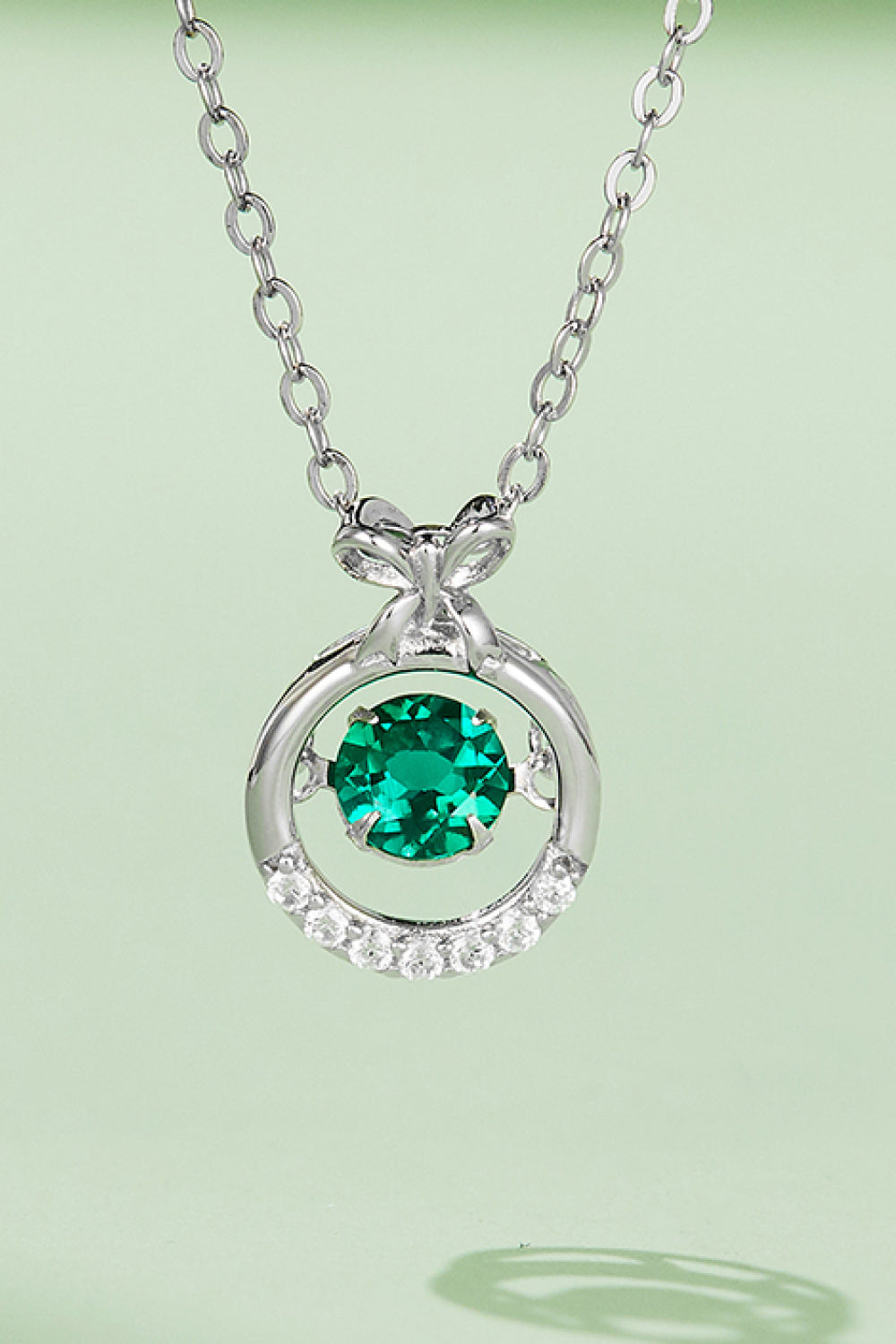 Lab-Grown Emerald Pendant Necklace 2