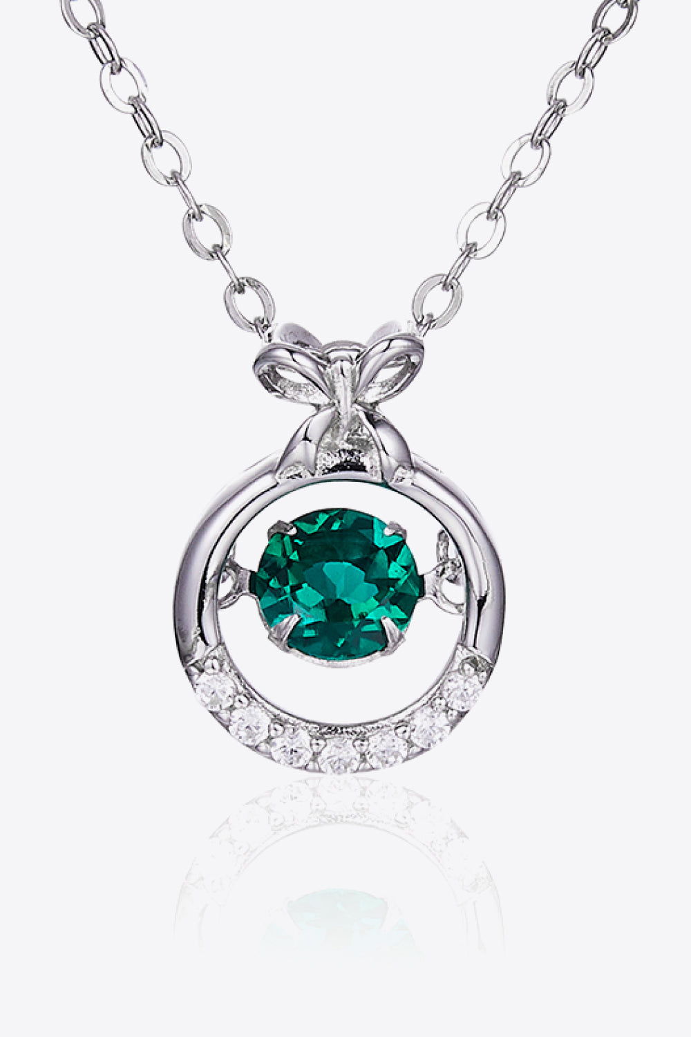 Lab-Grown Emerald Pendant Necklace 1