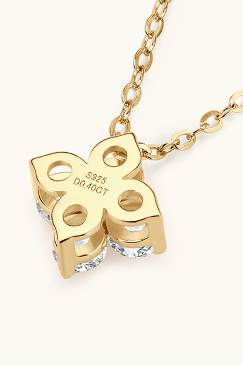 Moissanite Four Leaf Clover Pendant Necklace 3