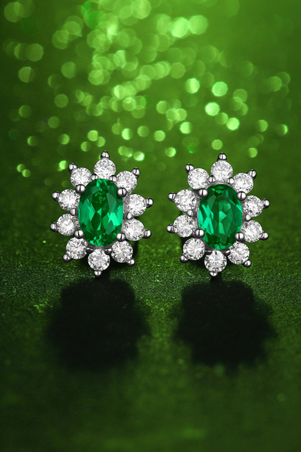 1 Carat Lab-Grown Emerald Stud Earrings 2