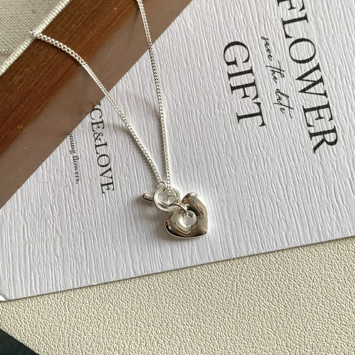 925 Sterling Silver Heart Toggle Clasp Necklace 3