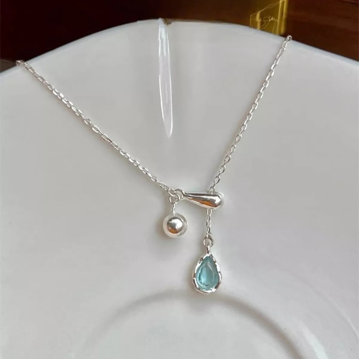925 Sterling Silver Y-Shaped Drop Necklace 4