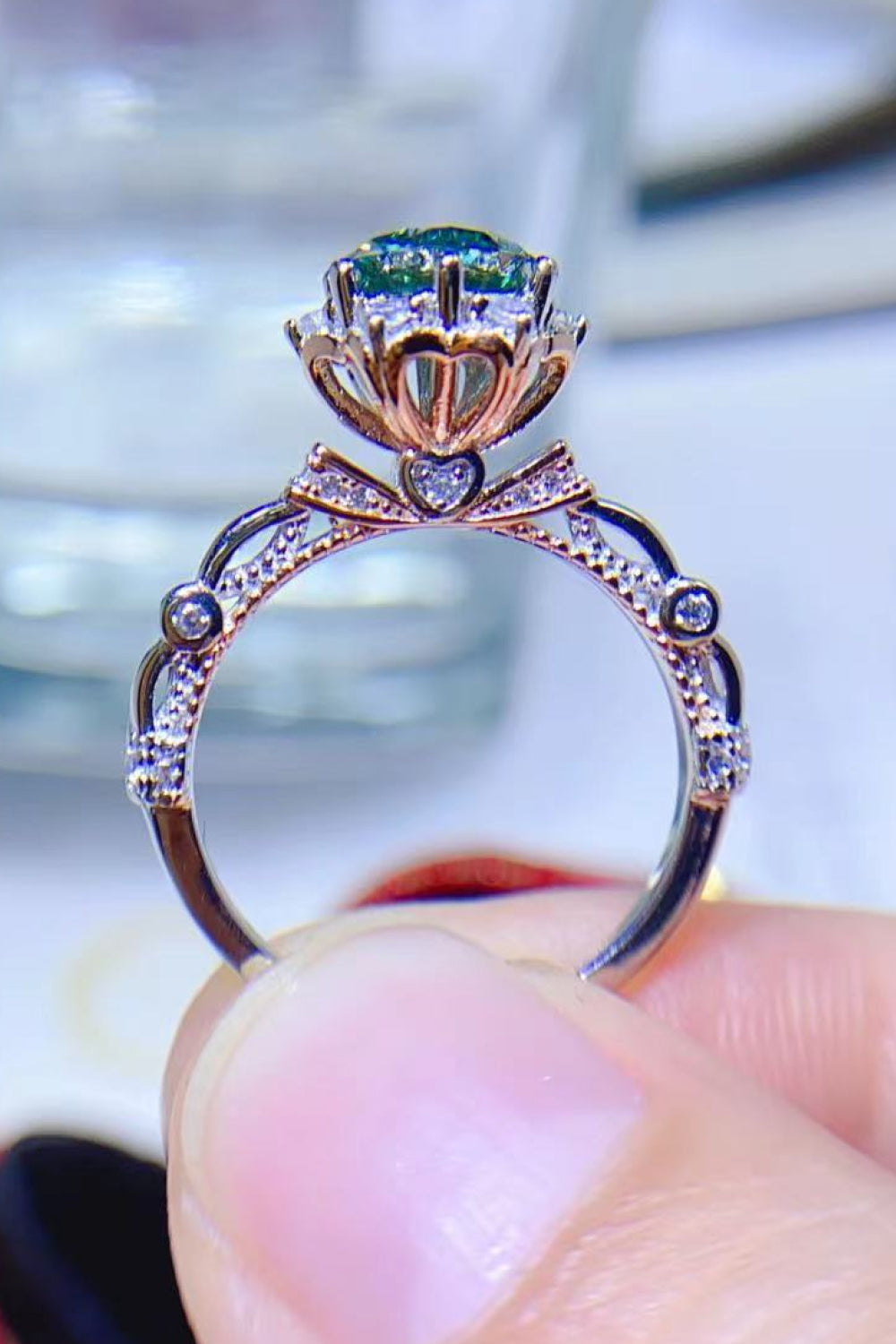 1 Carat Moissanite 925 Sterling Silver Ring 3