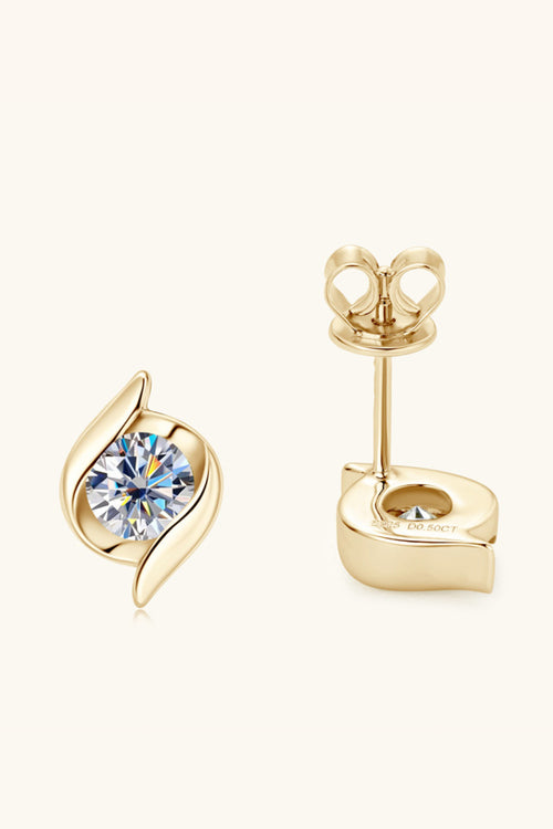 1 Carat Moissanite 925 Sterling Silver Stud Earrings 2