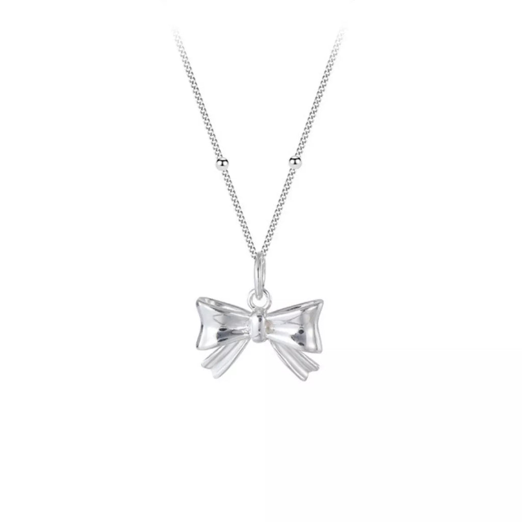 925 Sterling Silver Bow Necklace 5