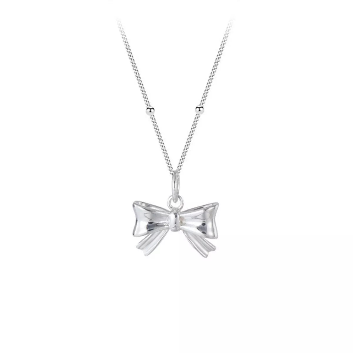 925 Sterling Silver Bow Necklace 5
