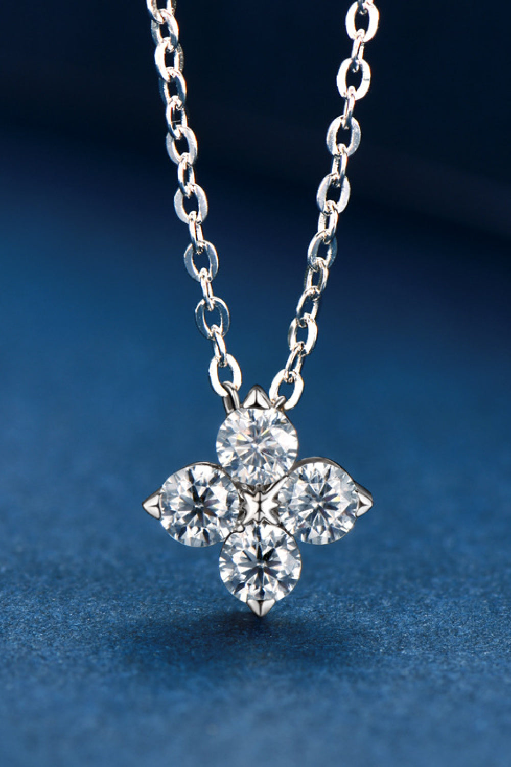 Moissanite Four Leaf Clover Pendant Necklace 4