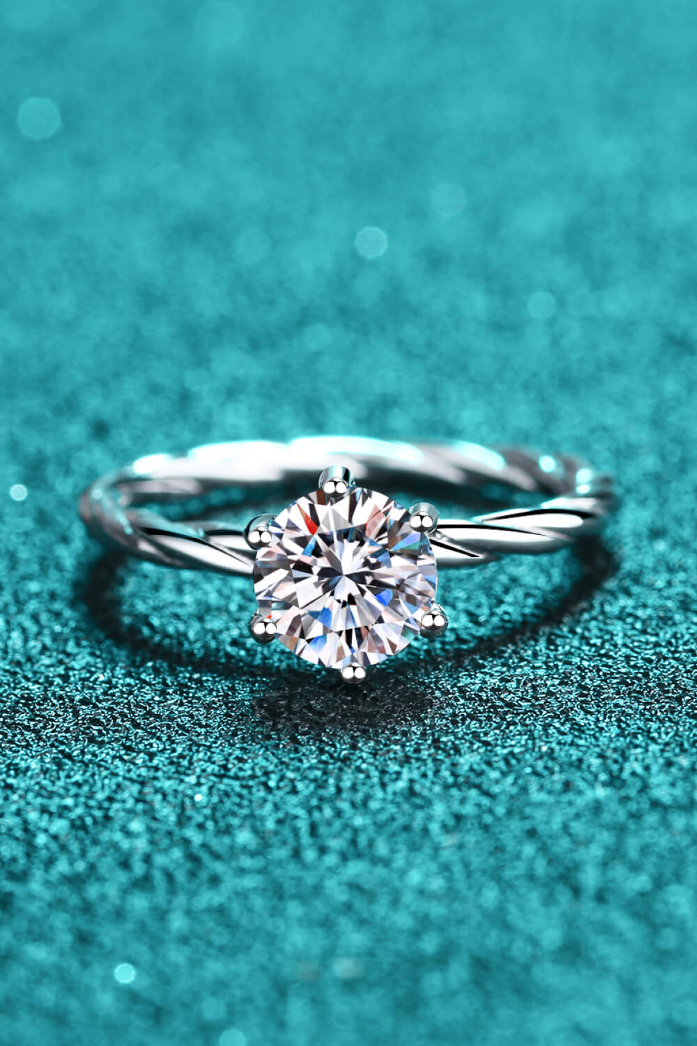 1 Carat Moissanite 6-Prong Twisted Ring 4