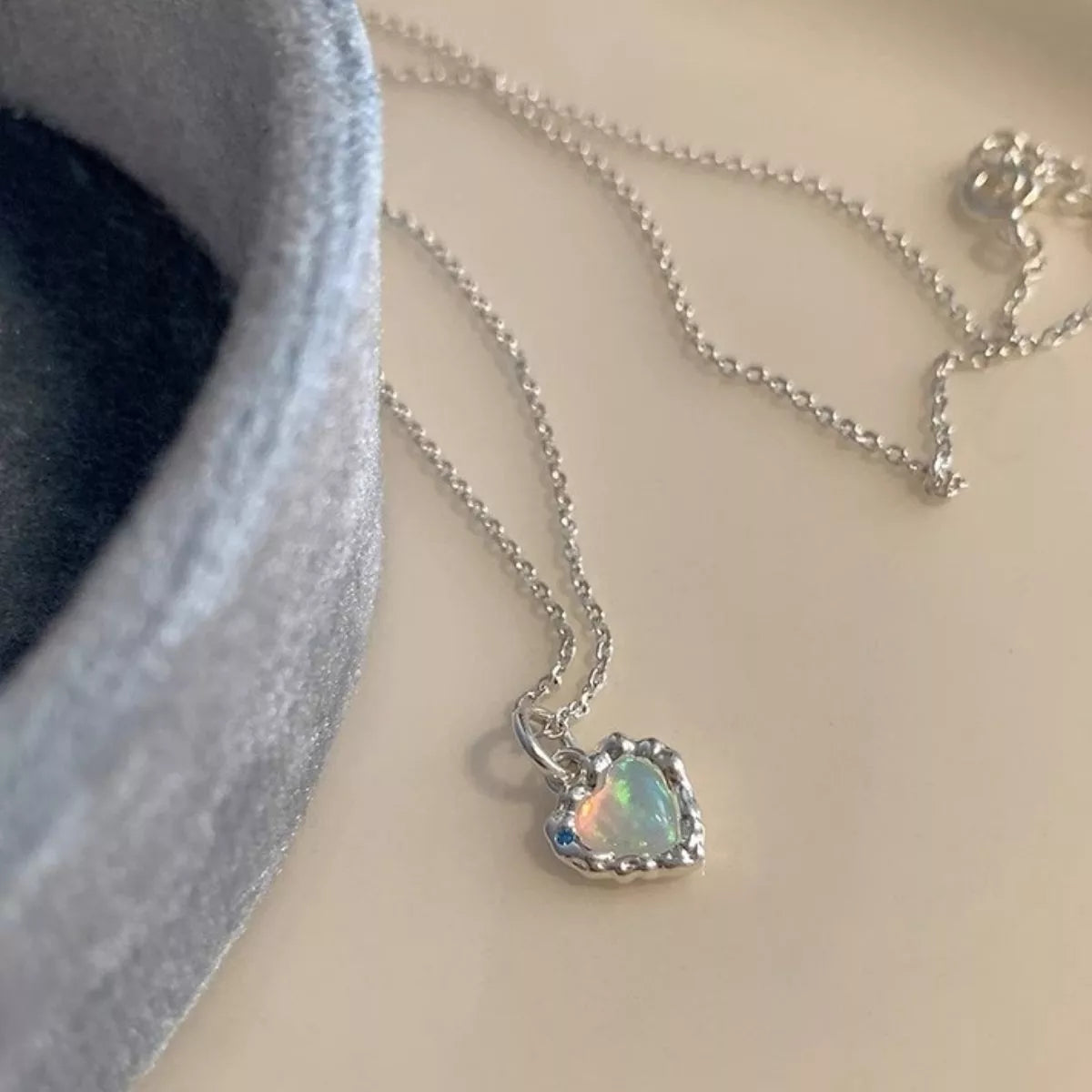 925 Sterling Silver Zircon Heart Necklace 2