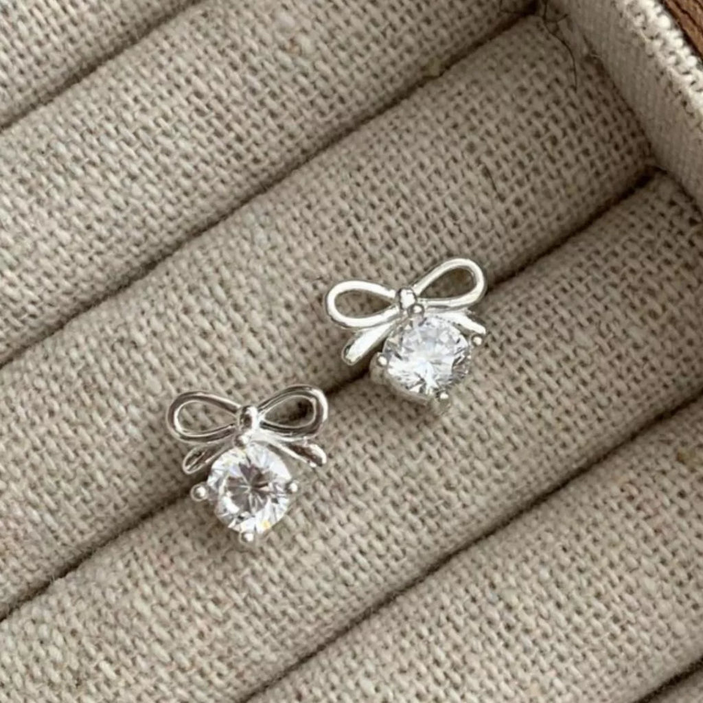 Bowknot Stud Earrings 925 sterling silver 2