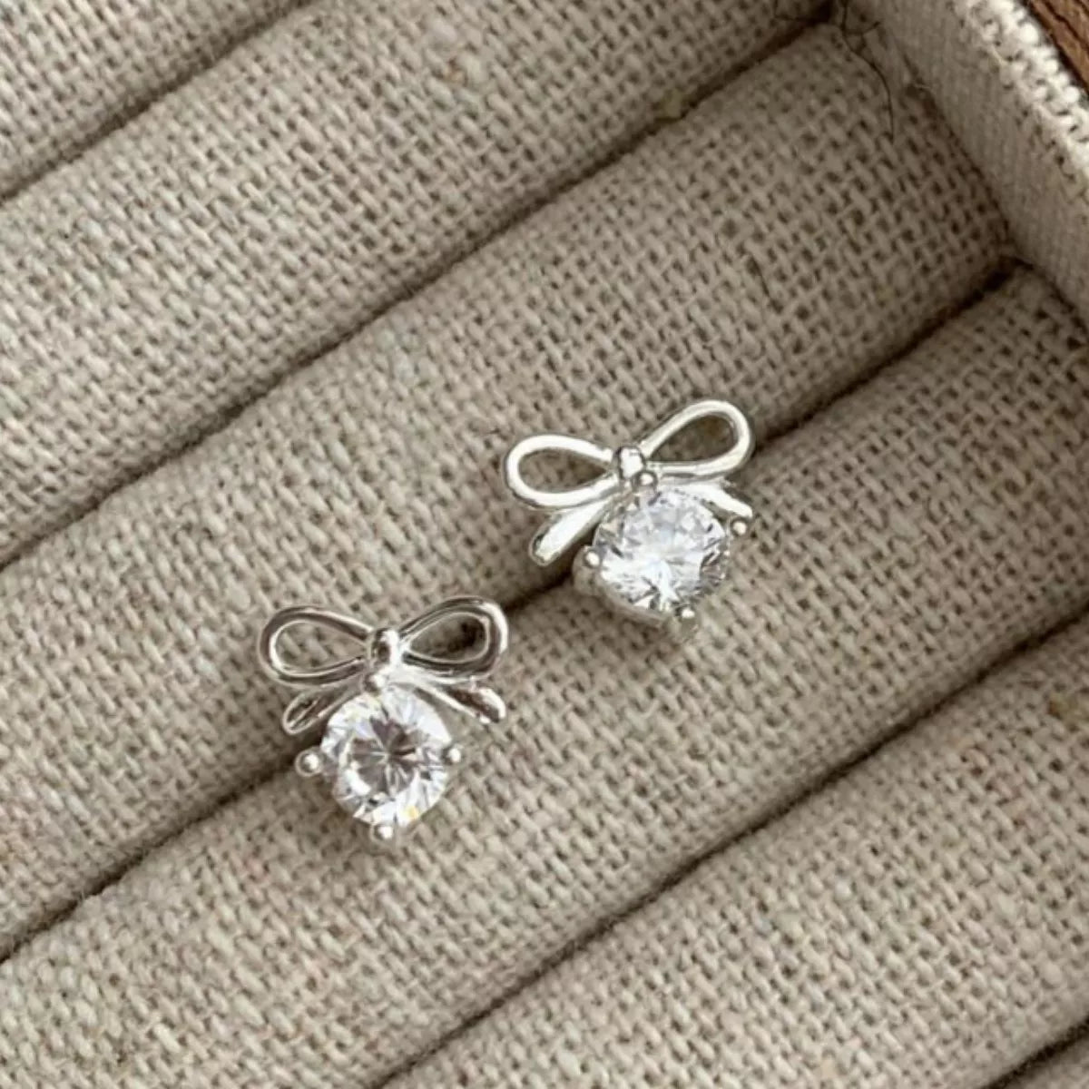 Bowknot Stud Earrings 925 sterling silver 2