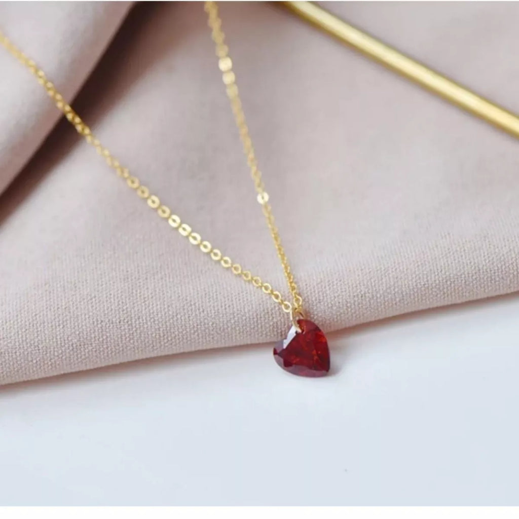 925 Sterling Silver Zircon Heart Necklace 8